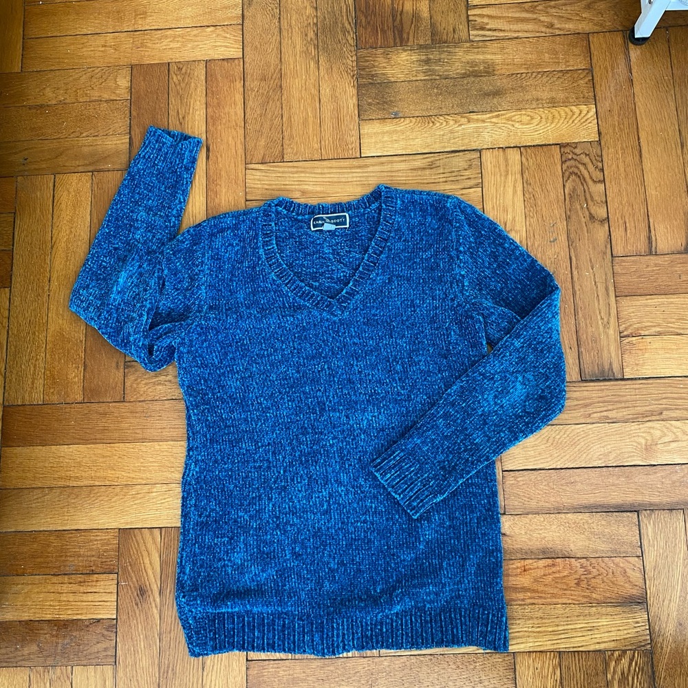 Karen Scott Deep Blue V-Neck Sweater - XS - Picture 2 of 8